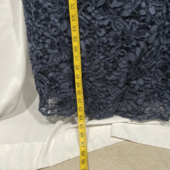 NWT JS Collections [ PLUS 22W ]‎ Bateau Neck Lace Gown In Mineral Blue - Picture 6 of 12